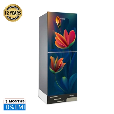 Picture of VISION Glass Door Refrigerator RE-252 Liter Anemone Red Bottom Mount