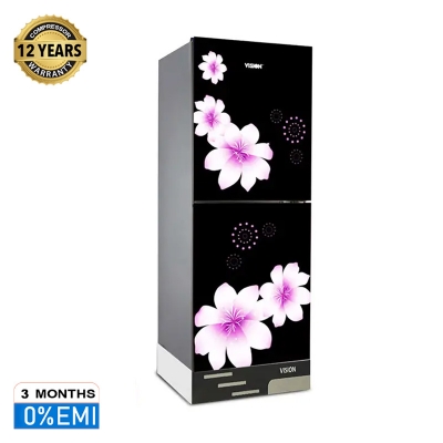 Picture of VISION Glass Door Refrigerator RE-356 Liter Mirror White Purple Flower