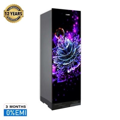 Picture of VISION Glass Door Refrigerator RE-180 Liter Light Point Flower Top Mount