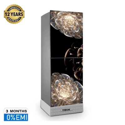 Picture of VISION Glass Door Refrigerator RE-185 Liter Digital Blooming Bottom Mount