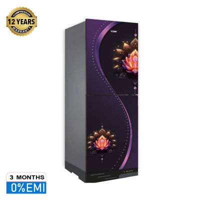 Picture of VISION Glass Door Refrigerator RE-196 Liter Jewel Flower Bottom Mount