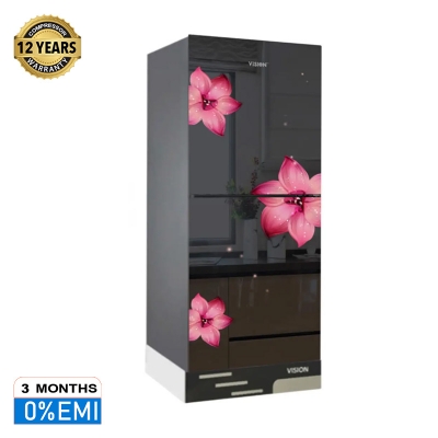 Picture of VISION Glass Door Refrigerator RE-200 Liter Mirror Pink Rain Top Mount