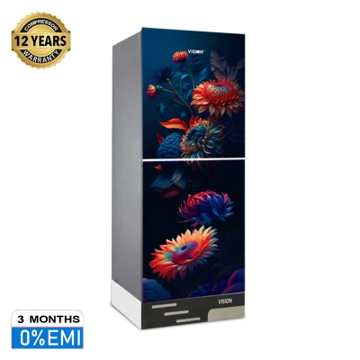 Picture of VISION Glass Door Refrigerator RE-222 Liter Red Carnation Top Mount