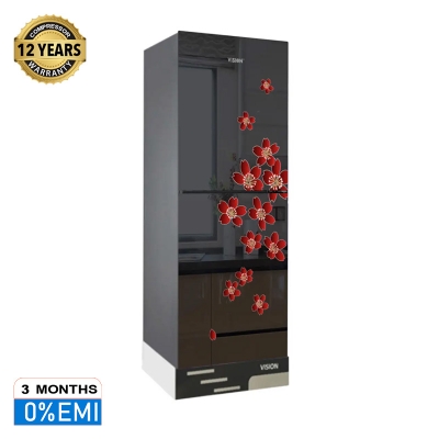 Picture of VISION Glass Door Refrigerator RE-262 Liter Mirror Plum Blssm Top Mount