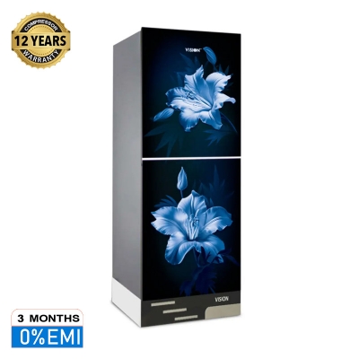 Picture of VISION Glass Door Refrigerator RE-216 Liter Gardenia Lily Bottom Mount 