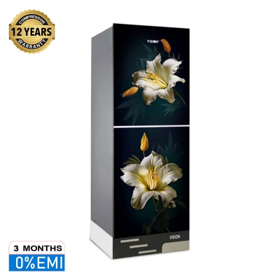 Picture of VISION Glass Door Refrigerator RE-252 Liter Golden Gardenia Bottom Mount