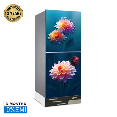 Picture of VISION Glass Door Refrigerator RE-200 Liter Radish Carnation Top Mount 