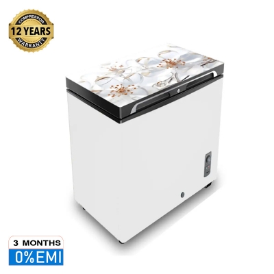 Picture of VISION Glass Door Chest Freezer RE-112 Liter White Ice Flower 
