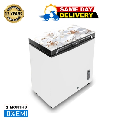 Picture of VISION Glass Door Chest Freezer RE-150 Liter White Ice Flower