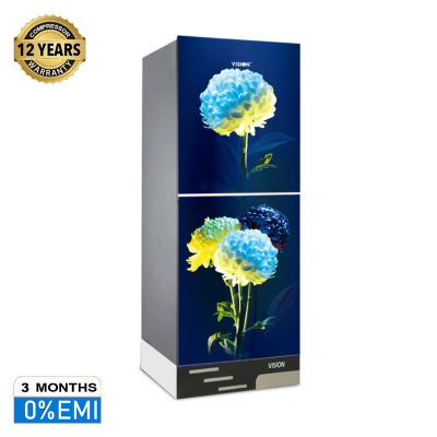 Picture of VISION Glass Door Refrigerator RE-180 Liter White Peony Top Mount 