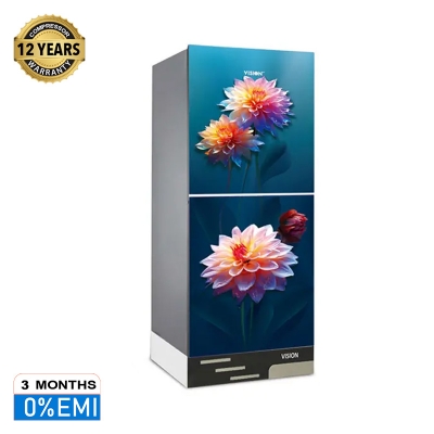 Picture of VISION Glass Door Refrigerator RE-242 Liter Radish Carnation Top Mount 