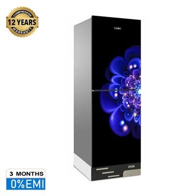 Picture of VISION Glass Door Refrigerator RE-242 Liter Irish Blue Top Mount 