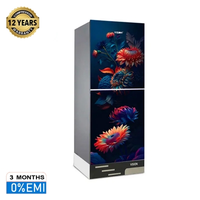 Picture of VISION Glass Door Refrigerator RE-356 Liter Moonlight Lily Top Mount