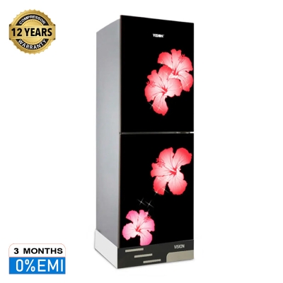 Picture of VISION Glass Door Bottom Mount Refrigerator RE-252 Liter Mirror Jaba Flower