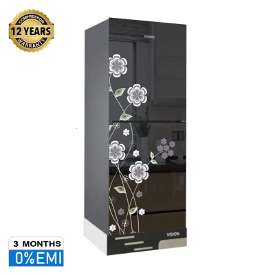 Picture of VISION Glass Door Top Mount Refrigerator RE-180 Liter Mirror White Lilac