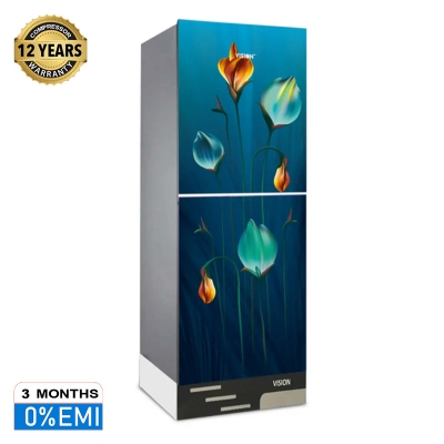 Picture of VISION Glass Door Top Mount Refrigerator RE-222 Liter Cyclamen Leaf