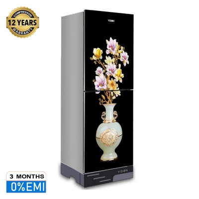 Picture of VISION Glass Door Refrigerator RE-216 Liter Vase G Magnolia Flower Bottom Mount