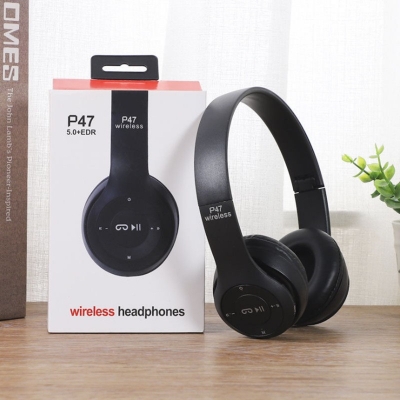 Picture of P47 Wireless Bluetooth Headphone | Deep Bass Stereo Sound | Foldable | Rechargeable | Over-Ear Headset
