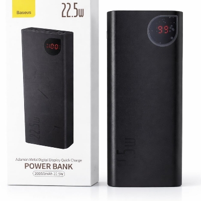 Picture of Baseus Adaman 20000mAh Metal Power Bank 22.5W Fast Charging | LED Display | USB-C & Dual USB Output Black