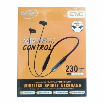 Picture of Expert EPN-24 Wireless Neckband - 230 Hours Standby | ENC Noise Cancellation | Magnetic Sports Headset with Super Bass Black