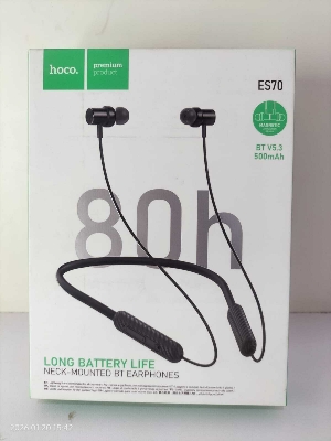 Picture of HOCO ES70 Armour Wireless Neckband Earphones - Bluetooth 5.3 - 500mAh Battery - 80 Hours Playtime - Magnetic Design - Sweatproof Sports Headphones Black