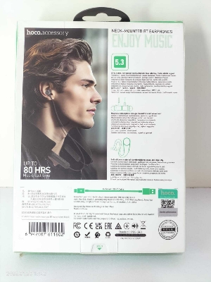 Picture of HOCO ES70 Armour Wireless Neckband Earphones - Bluetooth 5.3 - 500mAh Battery - 80 Hours Playtime - Magnetic Design - Sweatproof Sports Headphones Black