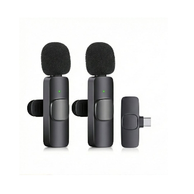 Picture of K9 Wireless Dual Lavalier Microphone for Mobile | Noise Reduction Mic for Vlog, Interview & Live Streaming Black