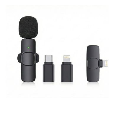 Picture of K9 Wireless Dual Lavalier Microphone for Mobile | Noise Reduction Mic for Vlog, Interview & Live Streaming Black