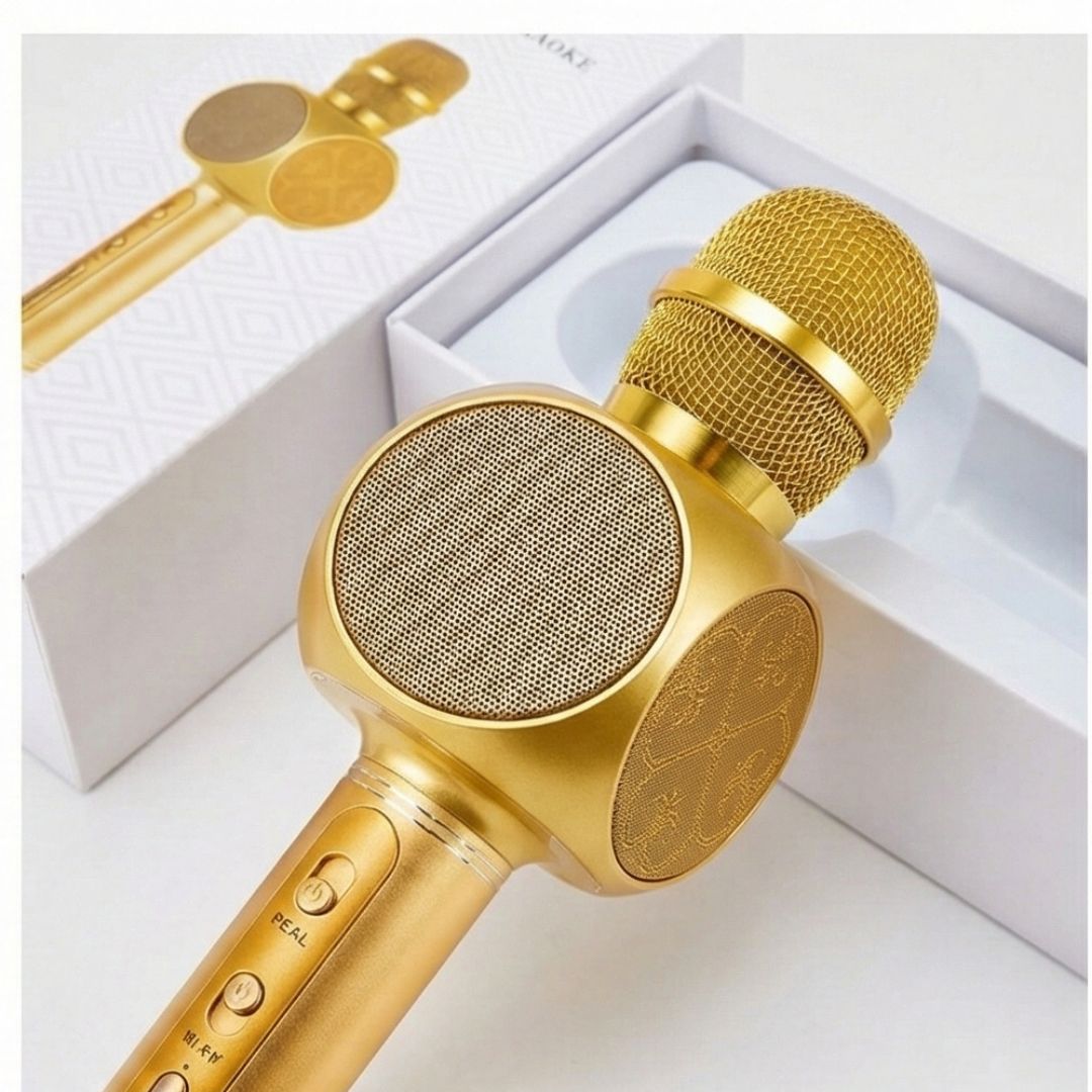 Picture of Magic Karaoke Wireless Bluetooth Microphone Speaker | Portable Karaoke Mic with Echo & Bass Gold