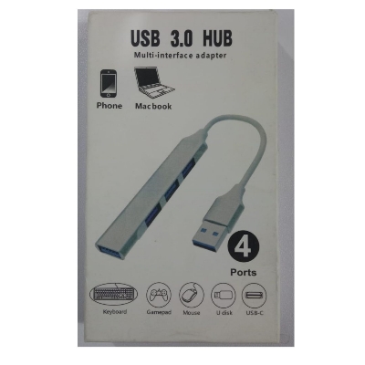 Picture of USB 3.0 4-Port Hub Multi-Interface Adapter | High-Speed USB Splitter for Laptop, PC, MacBook Silver