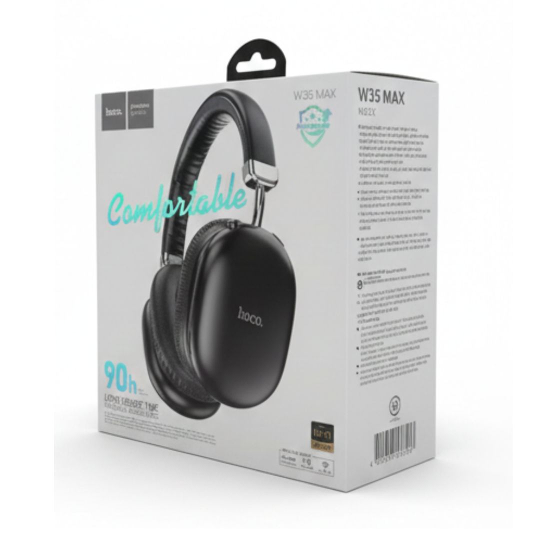 Picture of HOCO W35 Max Wireless Bluetooth Headphones | 90H Battery Backup | Hi-Fi Stereo Sound | Comfortable Over-Ear Headset Black