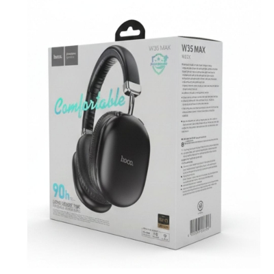 Picture of HOCO W35 Max Wireless Bluetooth Headphones | 90H Battery Backup | Hi-Fi Stereo Sound | Comfortable Over-Ear Headset Black