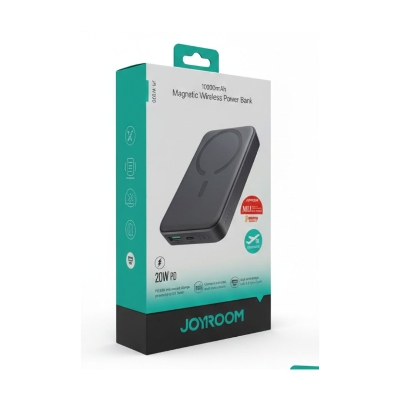 Picture of JOYROOM 10000mAh Magnetic Wireless Power Bank | 20W PD Fast Charging | MagSafe Compatible | Type-C & USB Output Black