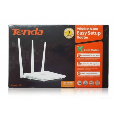 Picture of Tenda F3 Wireless N300 Easy Setup Router | 300Mbps WiFi Speed | 3 Antenna Home Broadband Router | 2.4GHz Wireless Router White