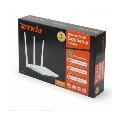 Picture of Tenda F3 Wireless N300 Easy Setup Router | 300Mbps WiFi Speed | 3 Antenna Home Broadband Router | 2.4GHz Wireless Router White