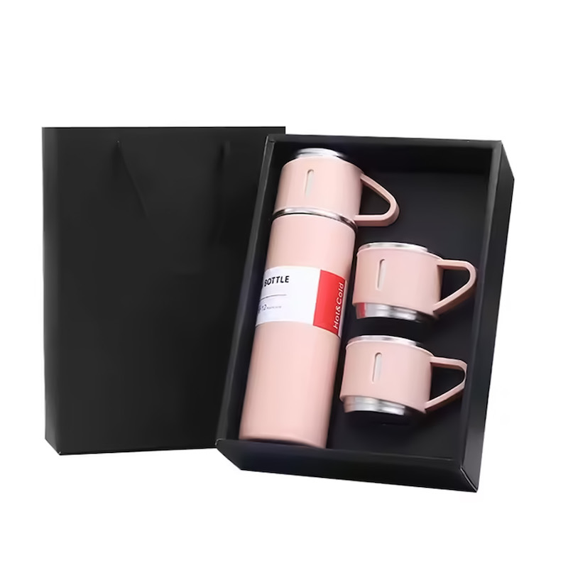 Picture of 3-Cup Stainless Steel Thermal Flask – 500ml (Pink)