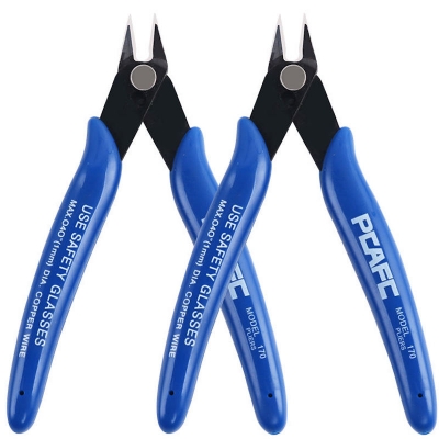 Picture of YTH 170mm Mini Steel Diagonal Pliers DIY Edge Scissors with Anti-Slip Rubber Flat Scissors for Cutting OEM Customizable (Blue)