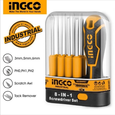 Picture of Professional 8 IN 1 SCREWDRIVER SET INGCOO -AKISD0901 (Orange)