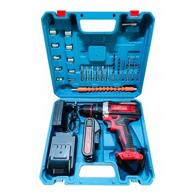 Picture of 🔩 HR Cordless Drill Machine Set – 48V Power, Double Battery, 25pcs Full Set 🔋 (Red)