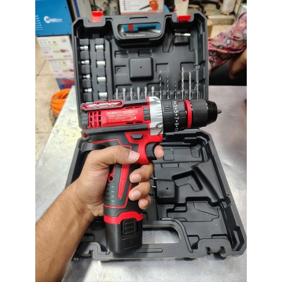 Picture of ⚡ HR 12V Cordless Drill Machine – Compact & Lightweight Power Tool (2pcs Set) (Red)