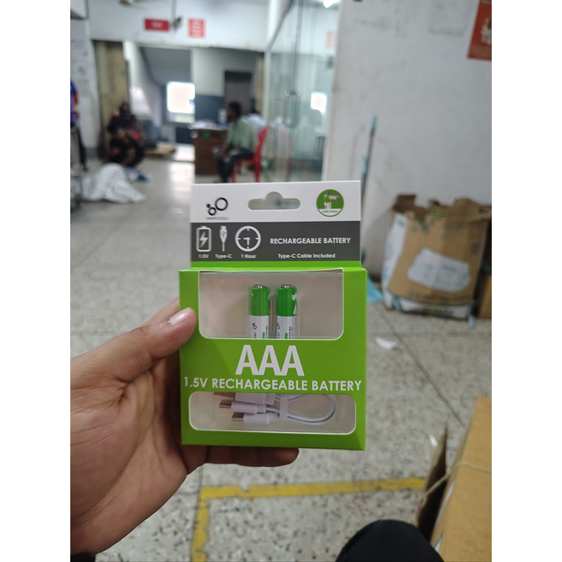 Picture of 🔋 SmarToools RB20 AAA 1.5V 750mWh Rechargeable Battery – 2 Pcs Set (Green)