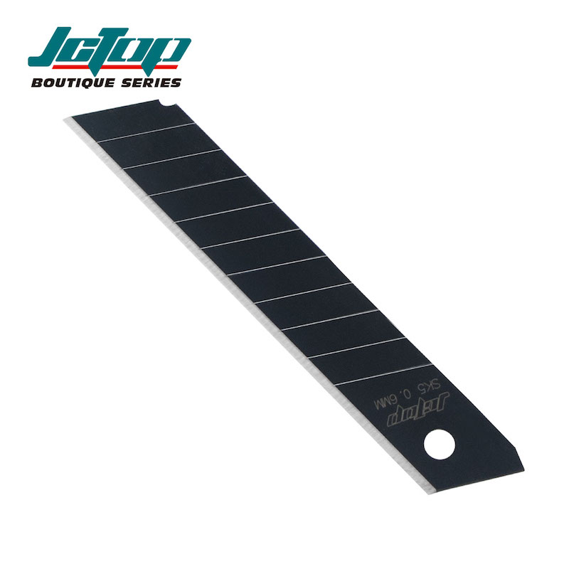 Picture of JCTOP 18mm Snap off Blades SK5 High-carbon Steel Utility Knife Blade Sharp / Durable Replacement Blades/10pcs -EQ4015 (Black)