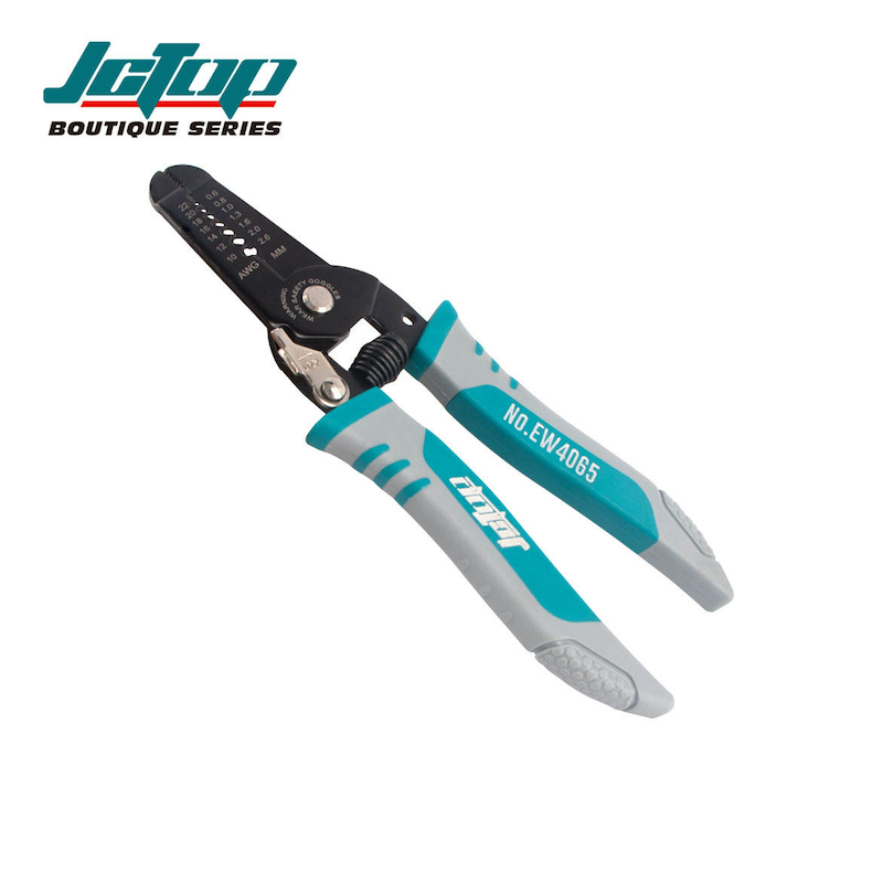 Picture of JCTOP 7 Inch Wire Stripper Self-adjusting Cable Cutter Crimp Automatic Wire Stripping Cutting Pliers Tool for Industry-EW4065 (Deep green)