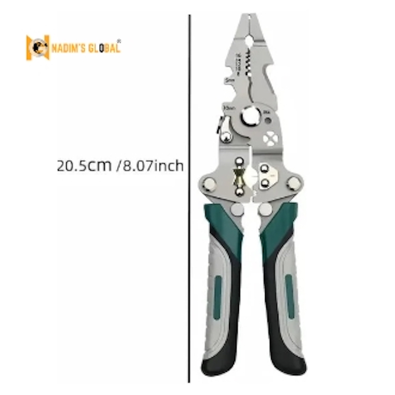 Picture of WBD All in 1 Multifunction Stainless Steel Wire Stripper/Wire Crimping Tool, Wire Cutter, Wire Crimper, Cable Stripper, Wiring Tools and Multi-Function Hand Tool Wire Stripper (Green wire Stripper) (Green)