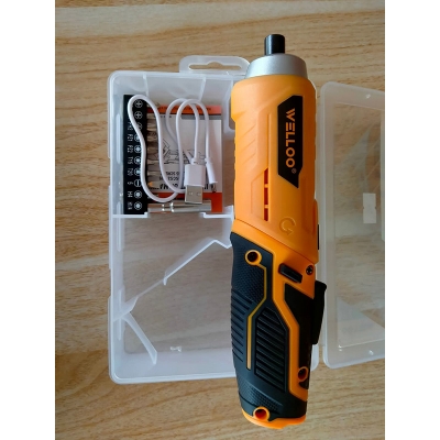 Picture of WELLOO 4V Lithium Electric Hand Power Tools Cordless Brushless Drill, Screwgun--SCS23015 (Yellow)