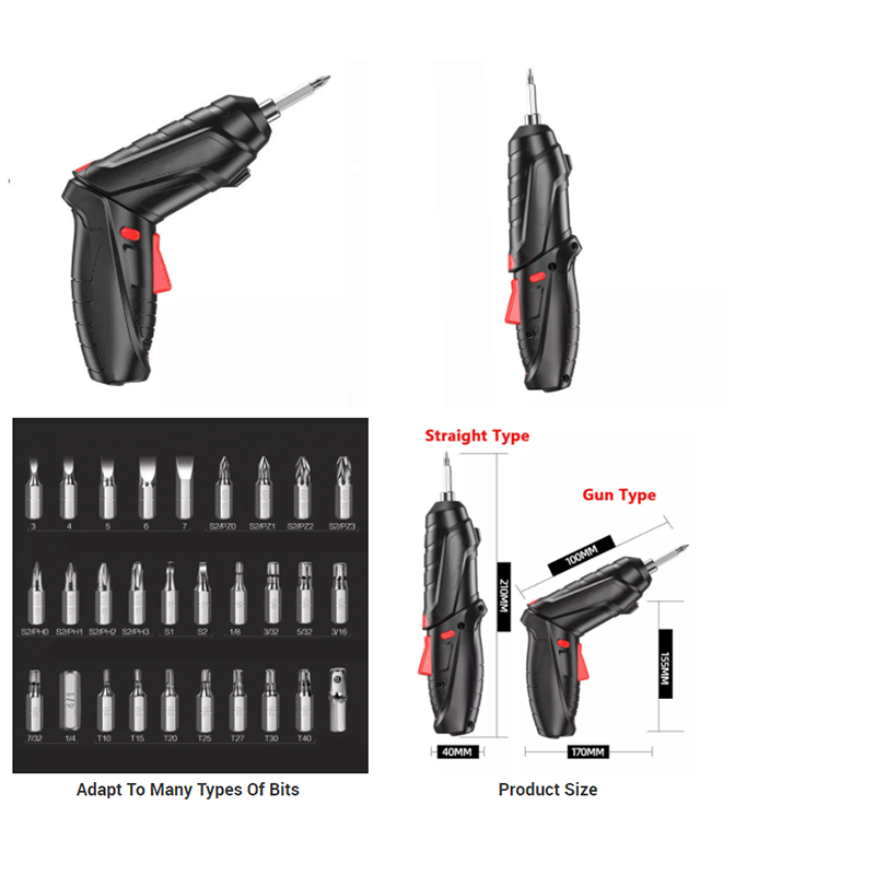 Picture of 🔧 Tuoye Cordless Screwdriver Tool Set (47 pcs) – Powerful & Handy Screwgun (Black)
