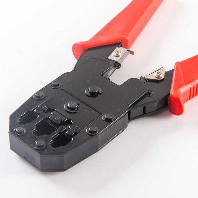 Picture of 3in1 Modular Crimping 195mm Multi Multifunctional Electrical Electrician Crimpadora Network Terminal Cable Cutter Stripper Wire Crimper Crimping Tool (Orange)
