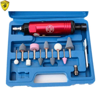 Picture of HR Pneumatic Air Die Grinders Strong Power Pneumatic Grinding Tool Air Grinder Polish Kit Set Mold Polishing Polisher Tools (Red)