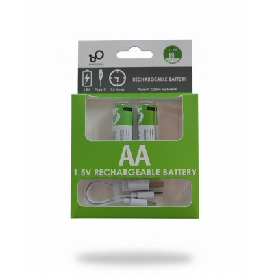 Picture of 🔋 SmarToools RB20 AAA 1.5V 750mWh Rechargeable Battery – 2 Pcs Set (Green)
