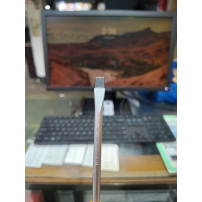 Picture of 🛠️ WELLOO 4-Inch Flat Head Screwdriver | Slotted Multi-Purpose Hand Tool – SDR05100 (Yellow)